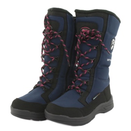 Botas de nieve con membrana American Club SN12 negro azul marino rosa 3