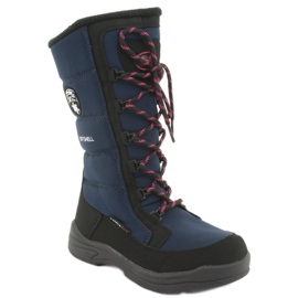 Botas de nieve con membrana American Club SN12 negro azul marino rosado 1