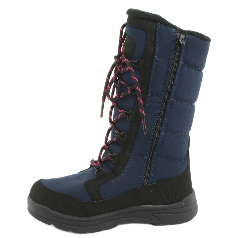 Botas de nieve con membrana American Club SN12 negro azul marino rosa 2
