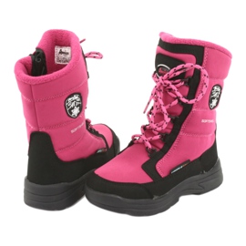 Botas de nieve con membrana American club SN13 rosa / negra negro 4