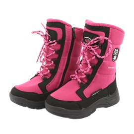 Botas de nieve con membrana American club SN13 rosa / negra negro 3