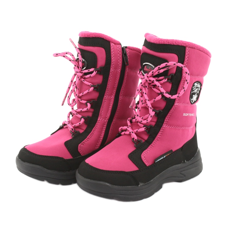 Botas de nieve con membrana American club SN13 rosa / negra negro rosado 3