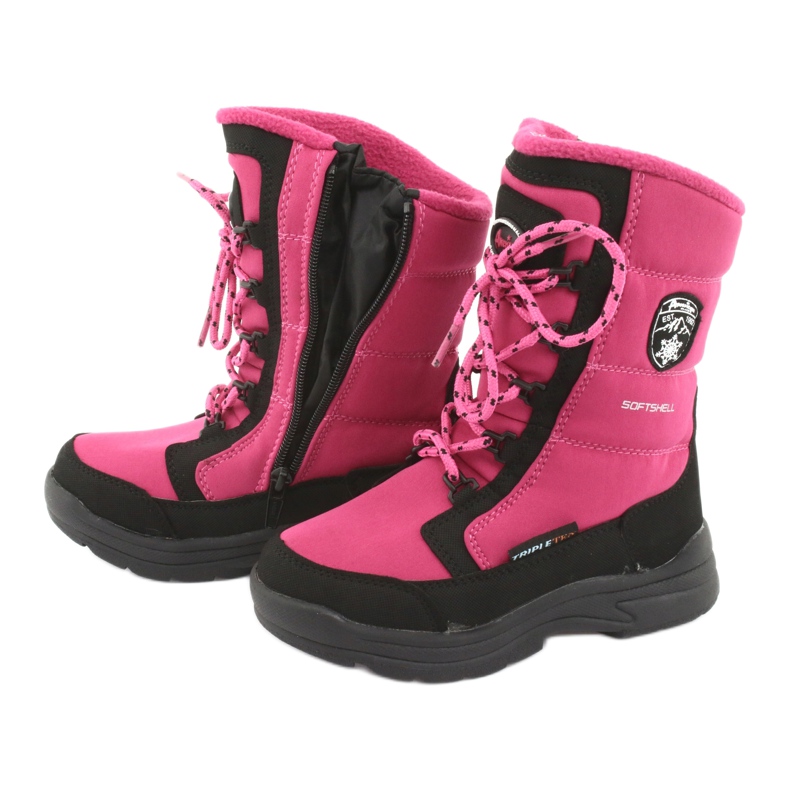 Botas de nieve con membrana American club SN13 rosa / negra negro 5