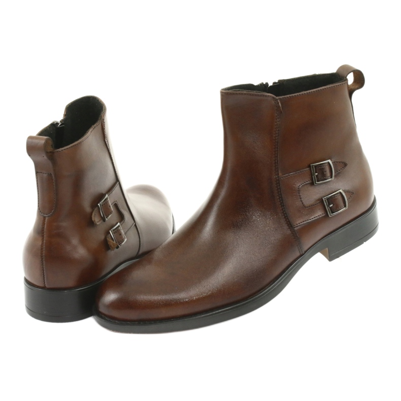 Moskała Botines piel mosaico marrón 4