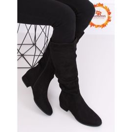 Botas de mujer de ante negro negro 3005 Negro 1
