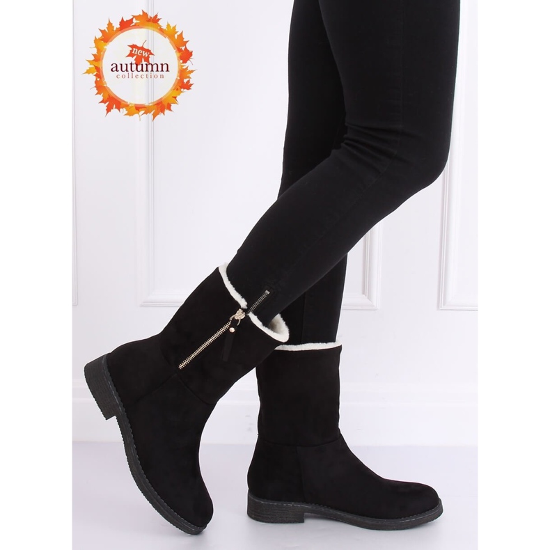 Botas de mujer de ante negro S118 Negro 1