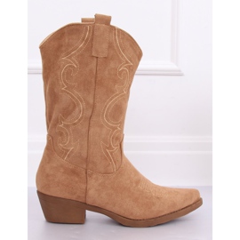 Botas de vaquero beige para mujer NC972 Khaki 2