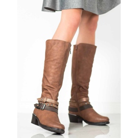 SHELOVET Botas marrones con adornos marrón 3