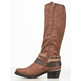 SHELOVET Botas marrones con adornos marrón 4