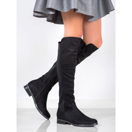 Forever Folie Botas mosqueteras con licra negro 2