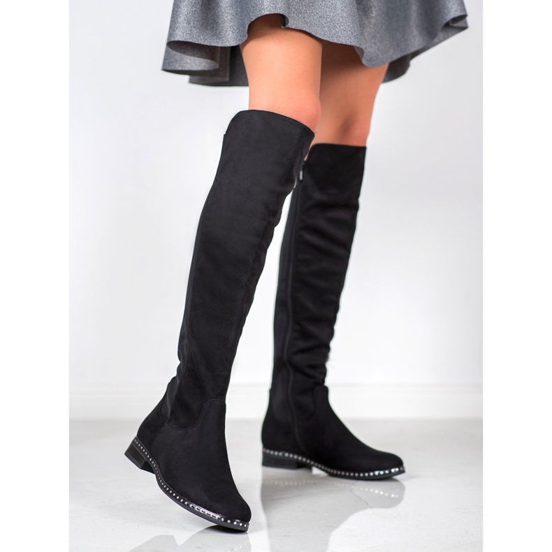 Forever Folie Botas mosqueteras con licra negro 1 Forever Folie Botas mosqueteras con licra negro 1