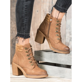 Queen Vivi Botas con cordones con cuero ecológico marrón 1 Queen Vivi Botas con cordones con cuero ecológico marrón 1