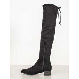 Seastar Botas mosqueteras con cristales negro 1