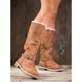 Super Me Botas con piel de oveja marrón 4