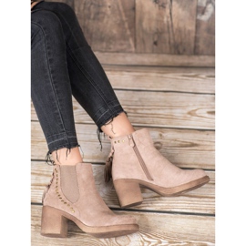 Small Swan Botines chelsea con flecos marrón 1