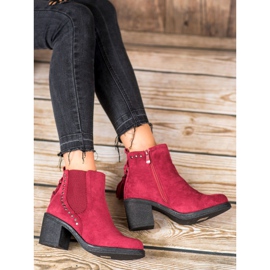 Small Swan Botines chelsea con flecos rojo 1