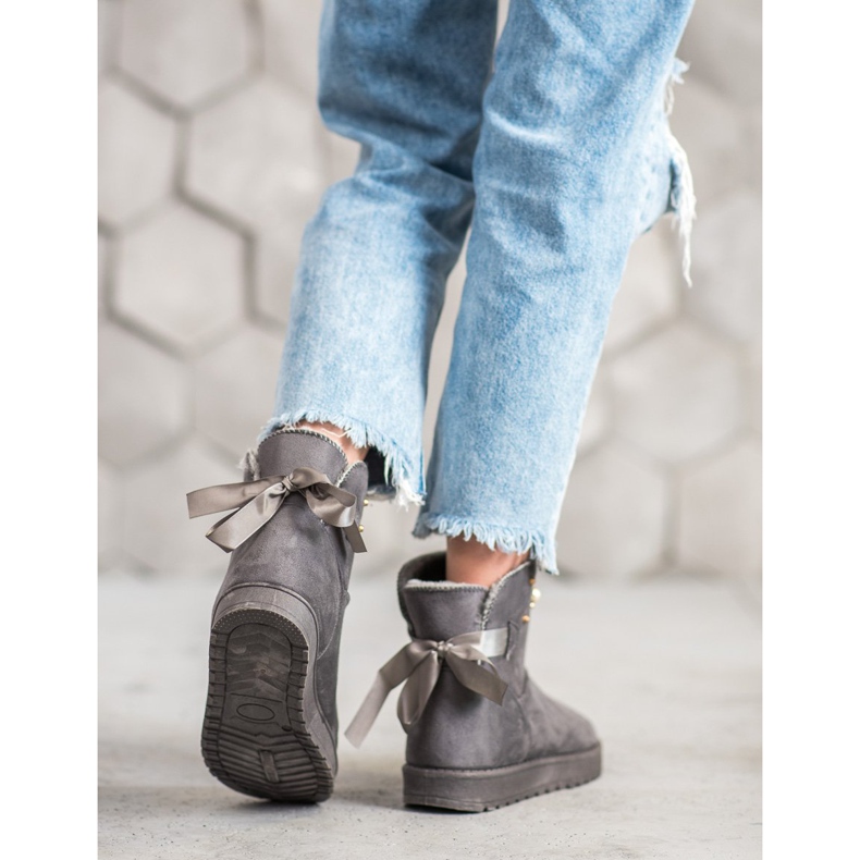 SHELOVET Mukluki con cuentas gris 1