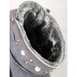 SHELOVET Mukluki con cuentas gris 4