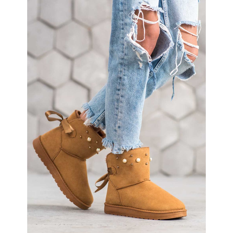 SHELOVET Mukluki con cuentas beige 1