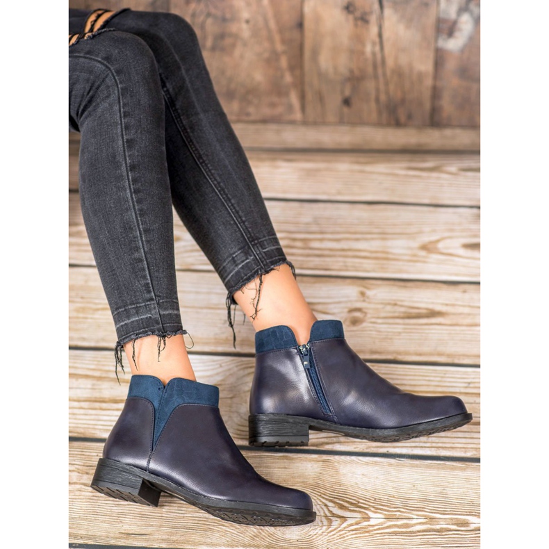 Small Swan Botas casual azul marino 1