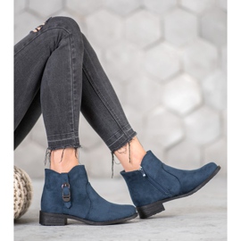 Small Swan Botas de ante azul marino 3