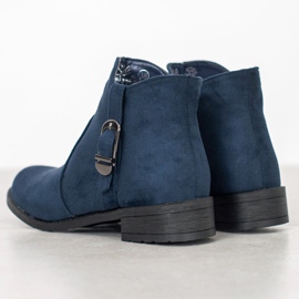 Small Swan Botas de ante azul marino 5