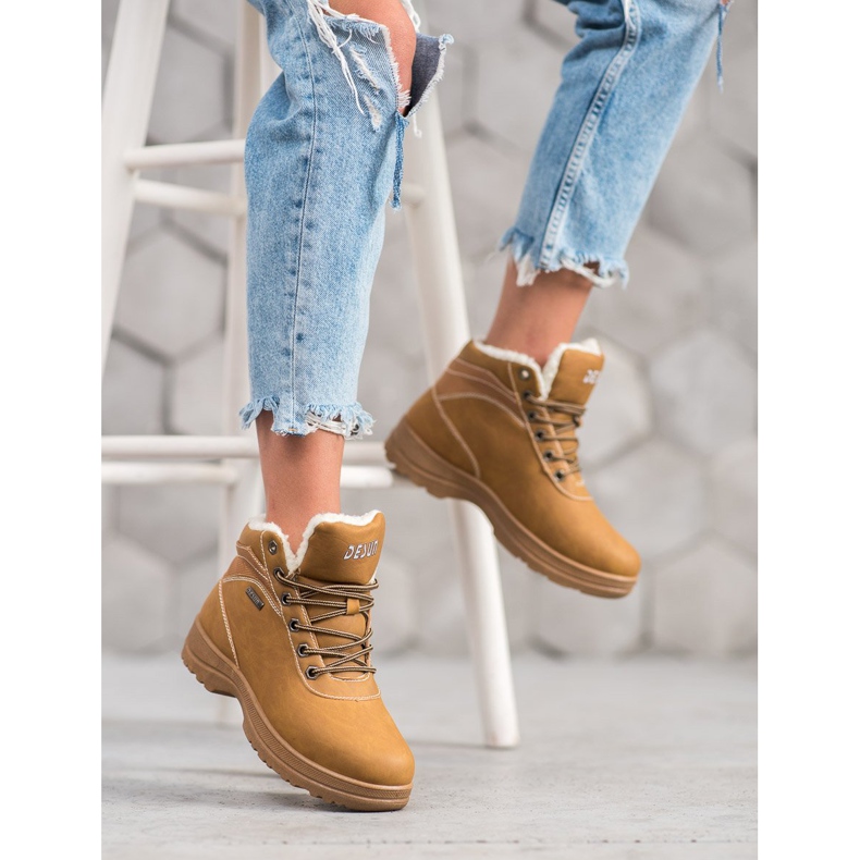 SHELOVET Tramperos con piel de oveja marrón 1