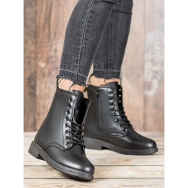 SHELOVET Botas negras con cordones negro 2