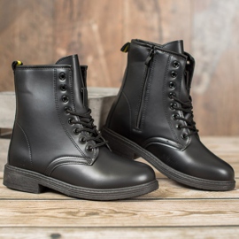 SHELOVET Botas negras con cordones negro 3