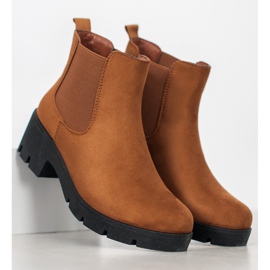 SHELOVET Botines chelsea en la plataforma marrón 5