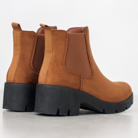 SHELOVET Botines chelsea en la plataforma marrón 6
