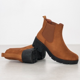 SHELOVET Botines chelsea en la plataforma marrón 7