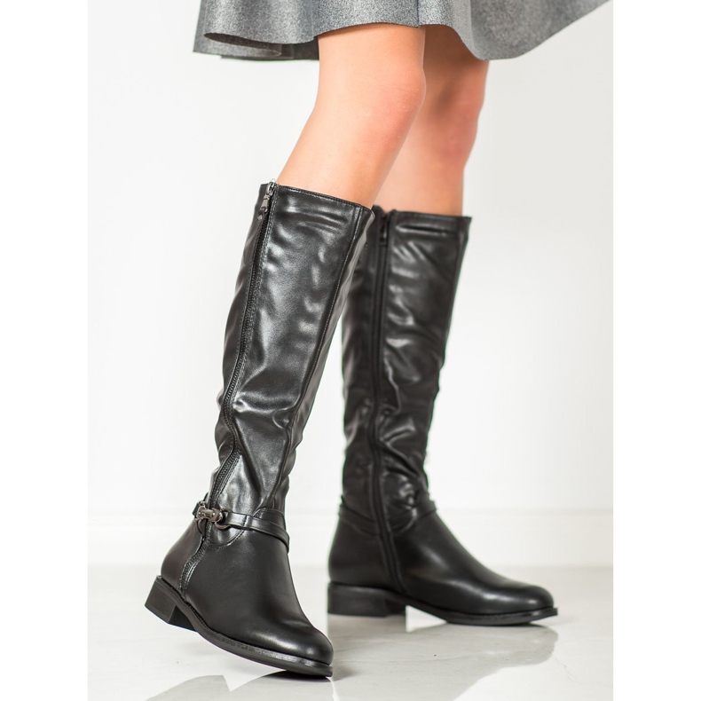 Super Me Botas de montar con cremallera negro 2