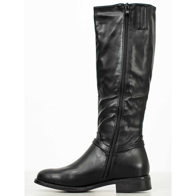 Super Me Botas de montar con cremallera negro 1