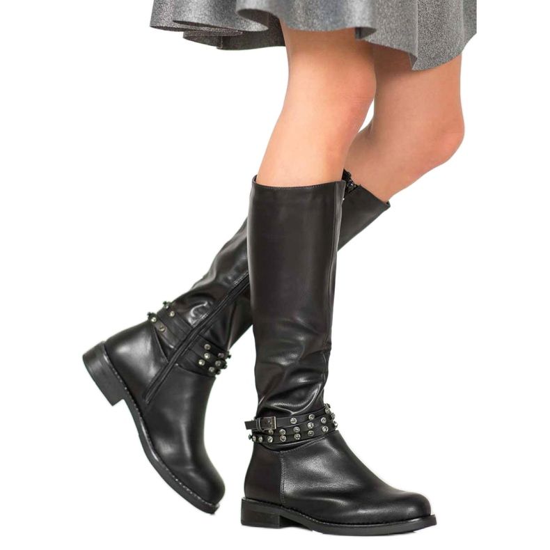 SHELOVET Botas Negras Con Circonita Cúbica negro 1 SHELOVET Botas Negras Con Circonita Cúbica negro 1