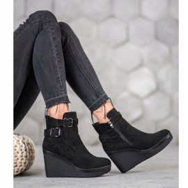 Filippo Botas de cuña de ante negro 4