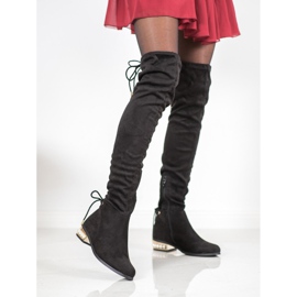 Cm Paris Botas hasta el muslo con tacón decorativo negro 3