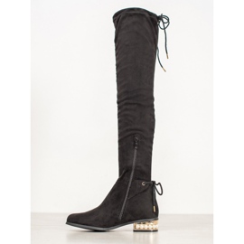 Cm Paris Botas hasta el muslo con tacón decorativo negro 1