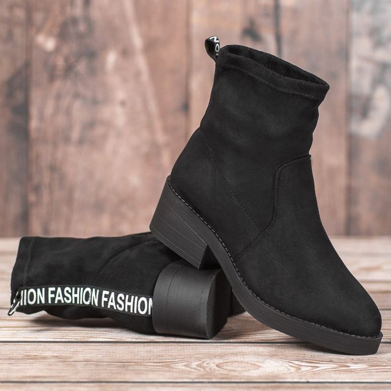 SHELOVET Botas sin cordones de moda negro 1