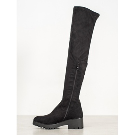 SHELOVET Botas de muslo en la plataforma negro 3