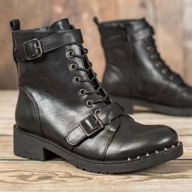 Cm Paris Botas con cordones y hebilla negro 8