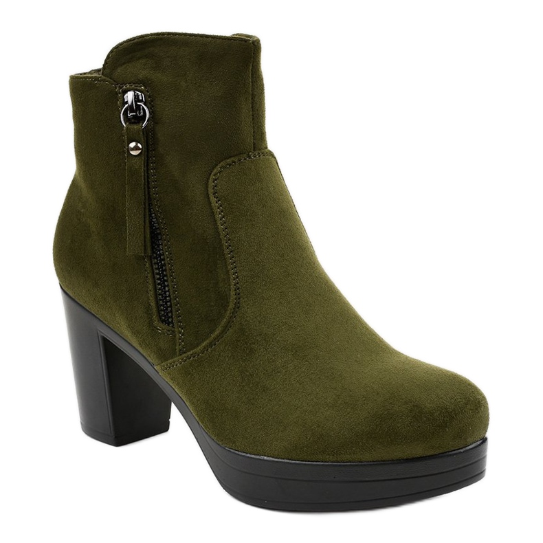 Tacones altos de ante verde 8B882 1