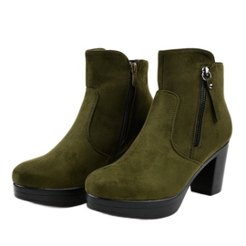 Tacones altos de ante verde 8B882 2