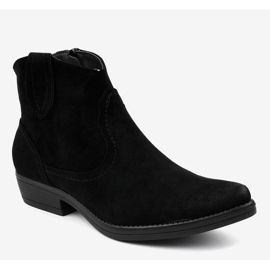 Botas planas negras para mujer botas camperas K860 negro 1