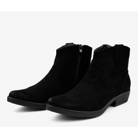 Botas planas negras para mujer botas camperas K860 negro 3