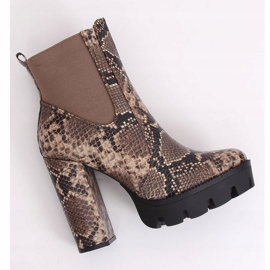 Botas en la plataforma de serpiente DA31P Khaki Snake caqui 2