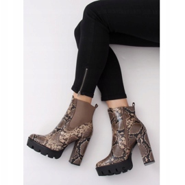 Botas en la plataforma de serpiente DA31P Khaki Snake caqui 1