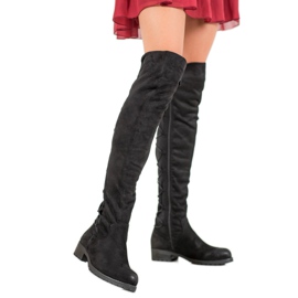 Forever Folie Botas altas de ante con ribete negro 1