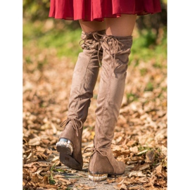 Cm Paris Botas hasta el muslo con tacón decorativo marrón 3