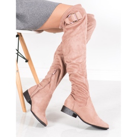 Jumex Botas elegantes con hebilla rosado 2 Jumex Botas elegantes con hebilla rosado 2